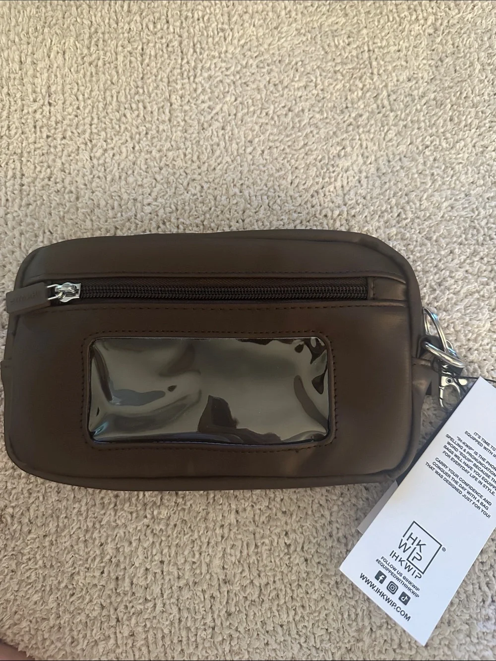 IHKWIP brown must have wristlet wallet with rfid. Water resistant and NWT!